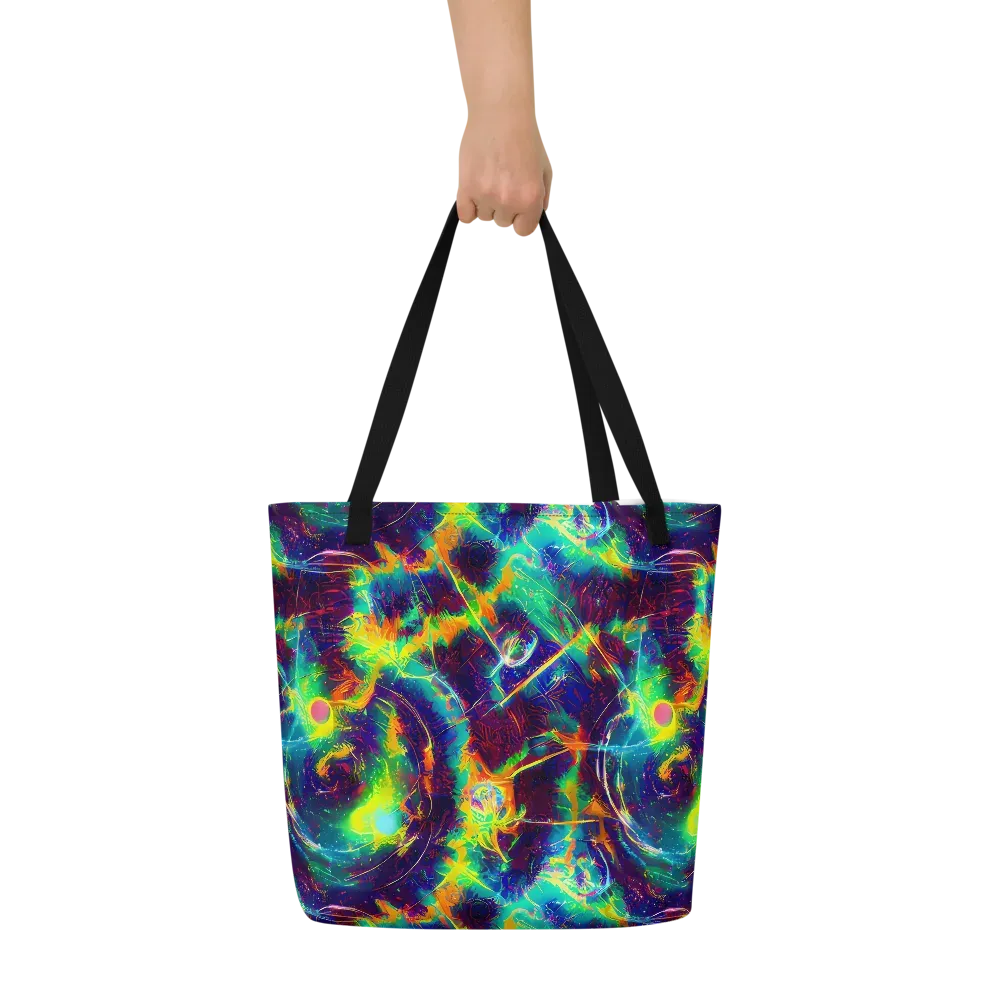 The Neon Paradox on Large Tote Bag W/ Pocket — Front