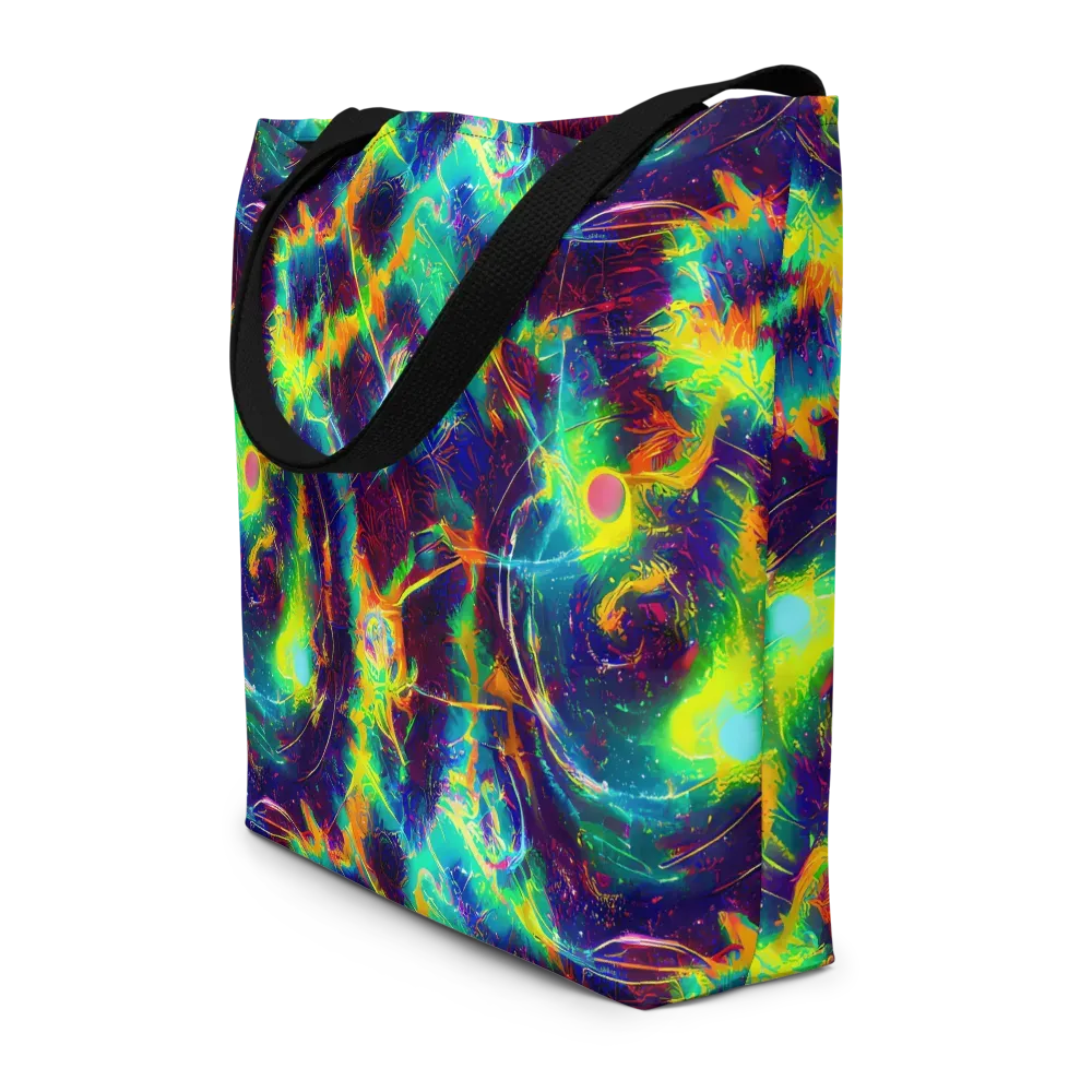 The Neon Paradox on Large Tote Bag W/ Pocket — Front