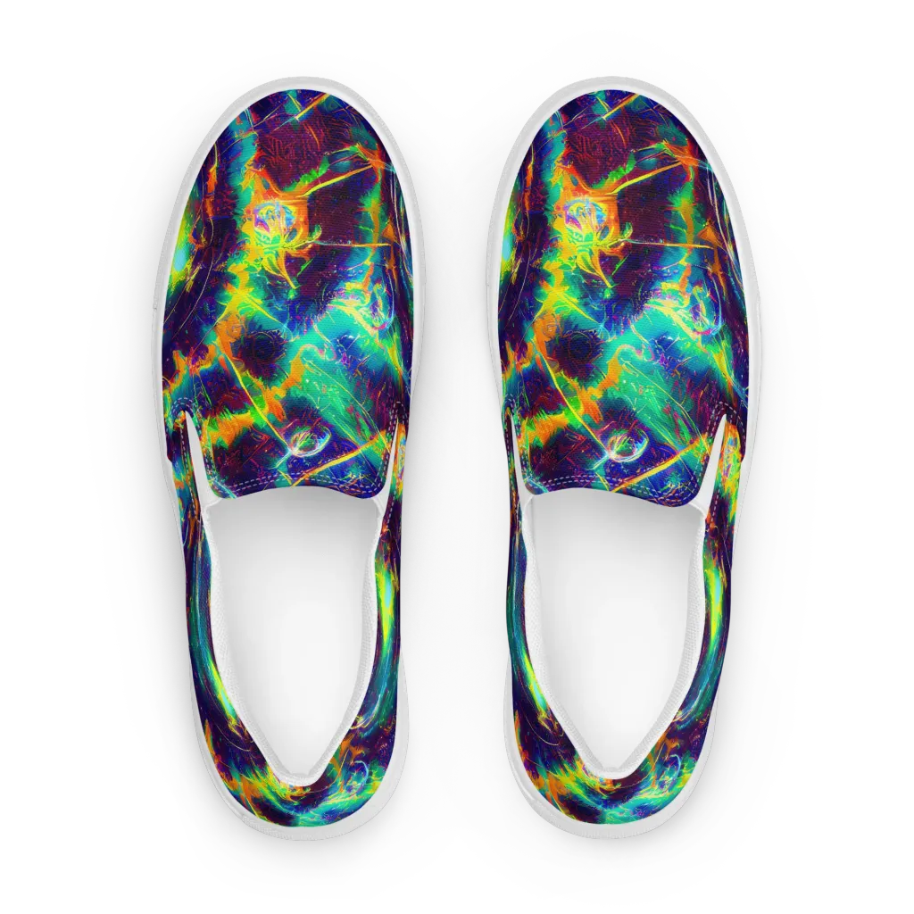 The Neon Paradox on Women's Slip-On Canvas Shoes — Front