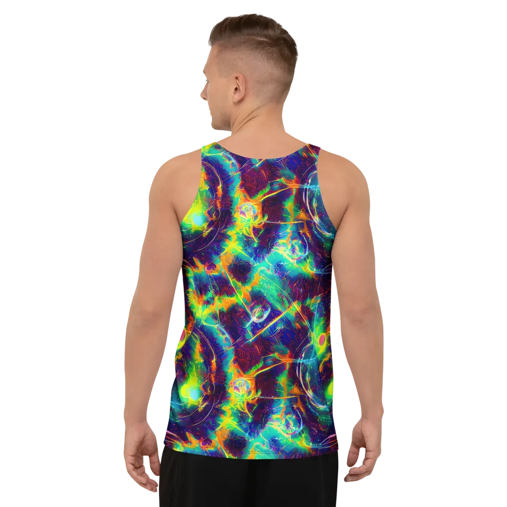 The Neon Paradox on Men's Tank Top — Back