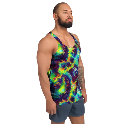 The Neon Paradox on a Men's Tank Top