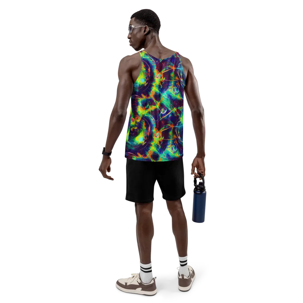 The Neon Paradox on Men's Tank Top — Back