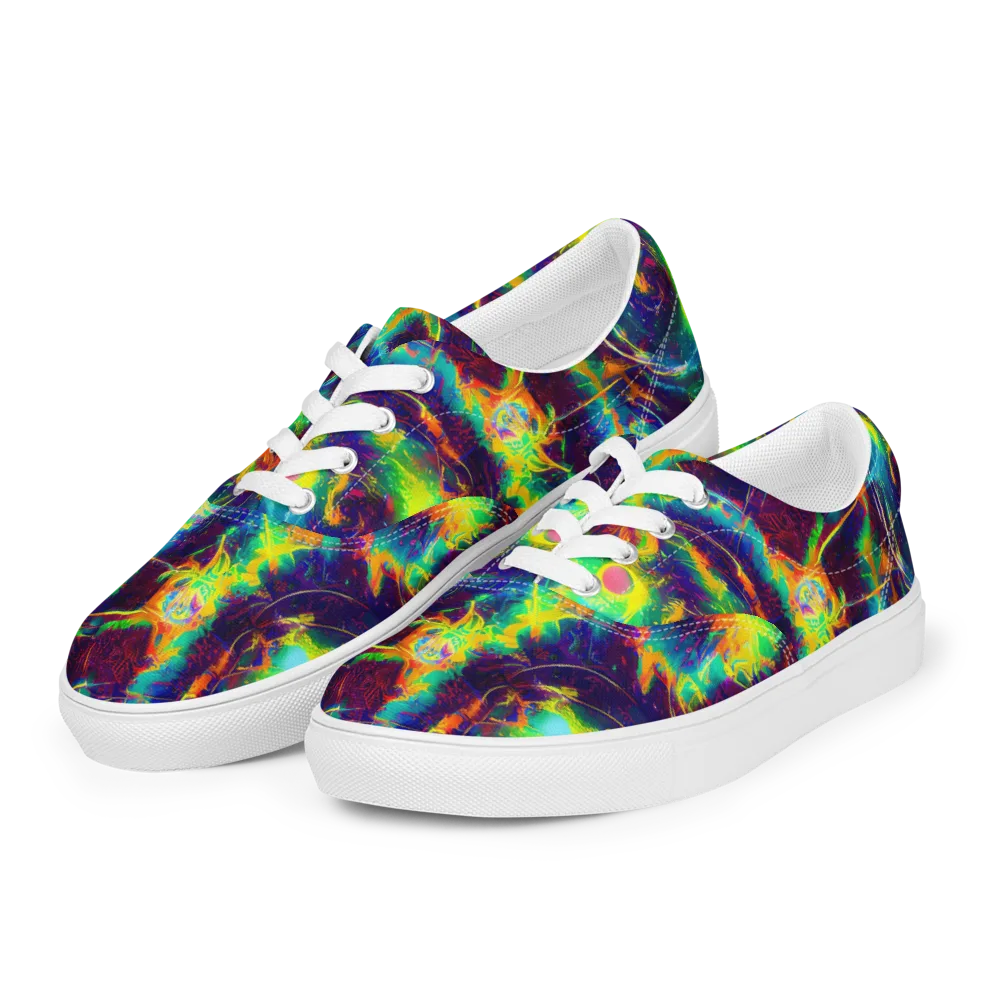 The Neon Paradox on Men's Lace-Up Canvas Shoes — Left Front