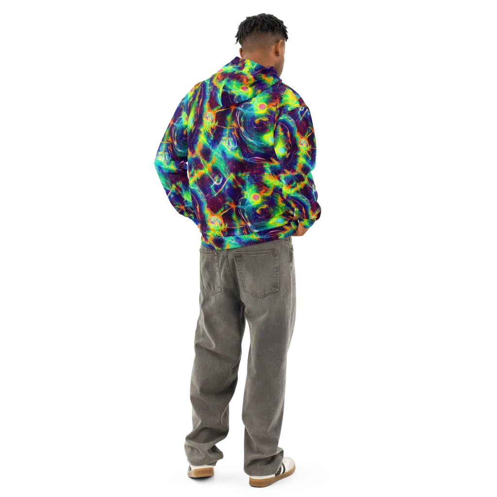 The Neon Paradox on Cotton Hoodie — Back