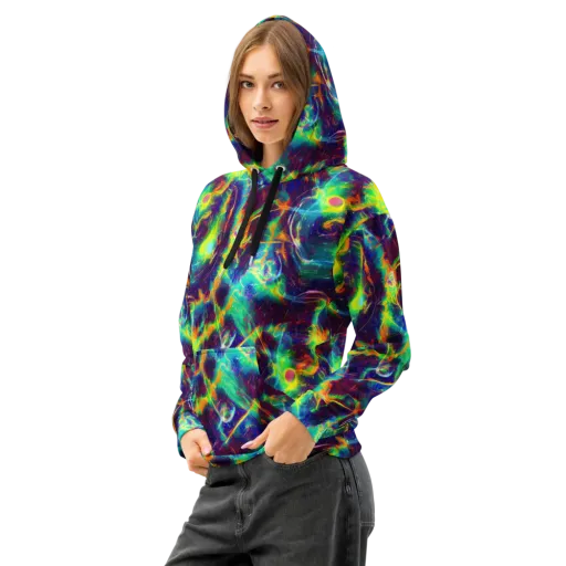 The Neon Paradox on a Cotton Hoodie