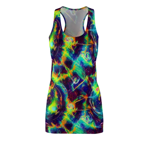 The Neon Paradox on a Racerback Dress