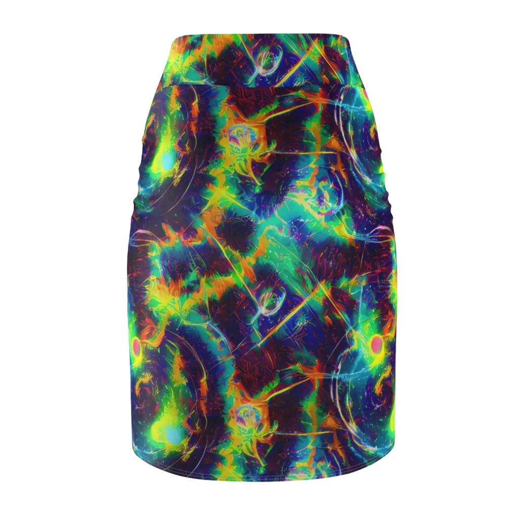 The Neon Paradox on Pencil Skirt — Back