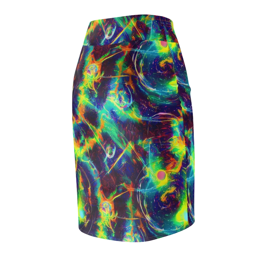 The Neon Paradox on Pencil Skirt — Back Side