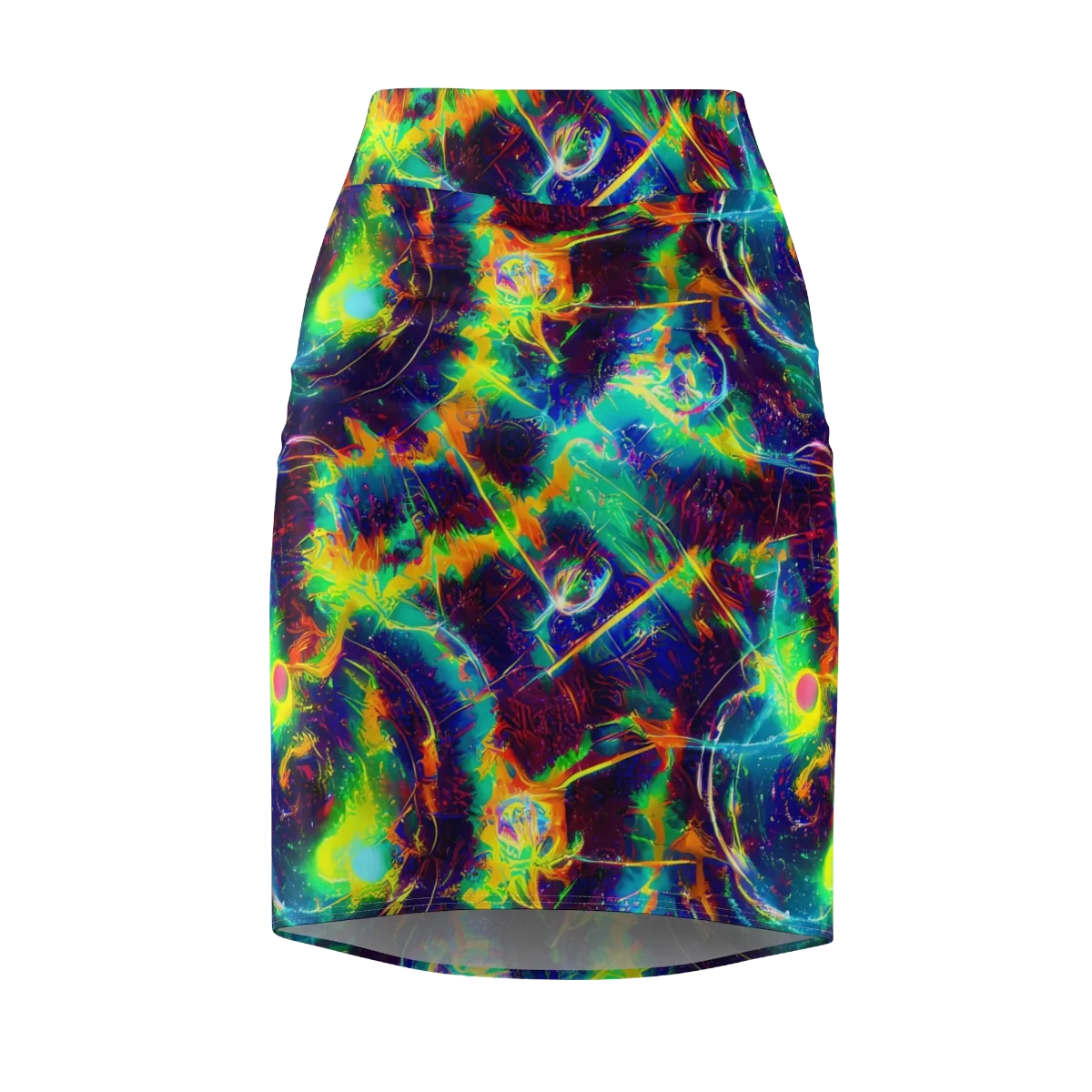 The Neon Paradox on Pencil Skirt — Front