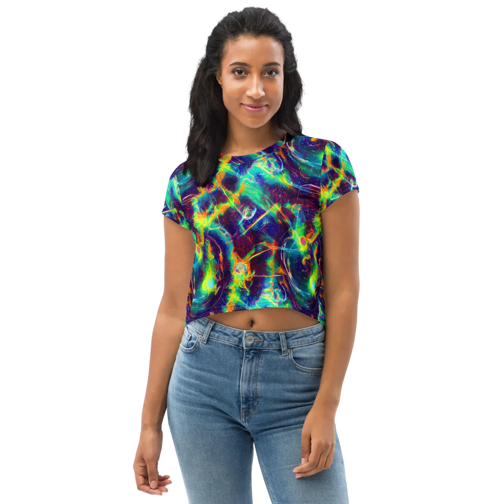 The Neon Paradox on Crop Tee — Front