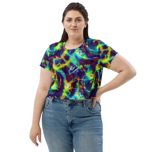 The Neon Paradox on a Crop Tee