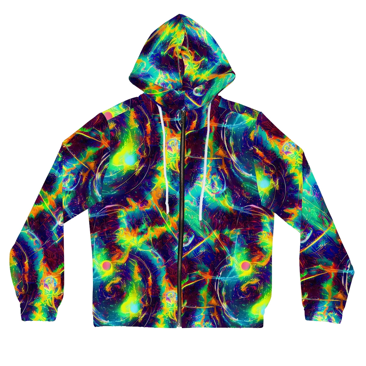 The Neon Paradox on Women's Full-Zip Hoodie — Front