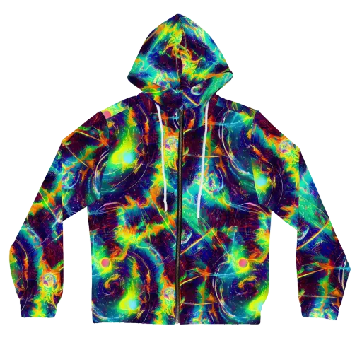 The Neon Paradox on a Women's Full-Zip Hoodie