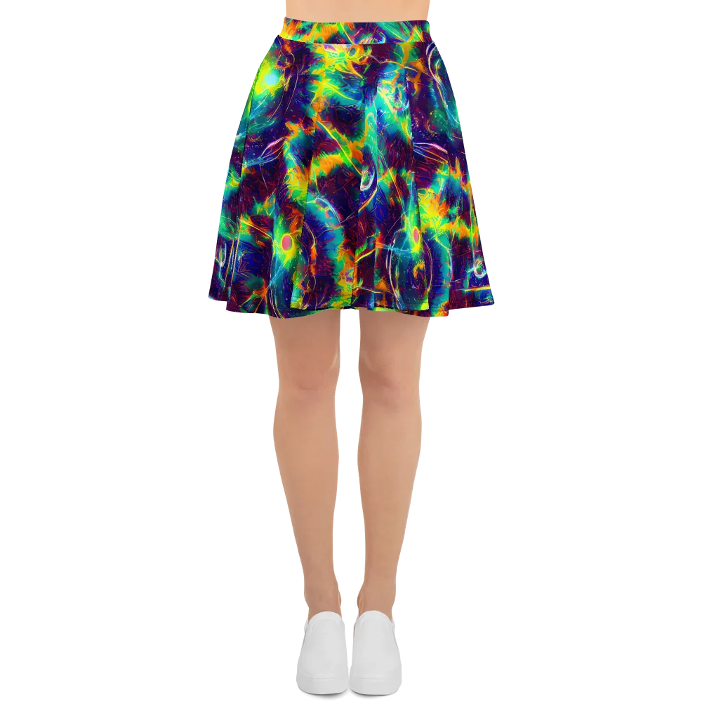The Neon Paradox on Skater Skirt — Front