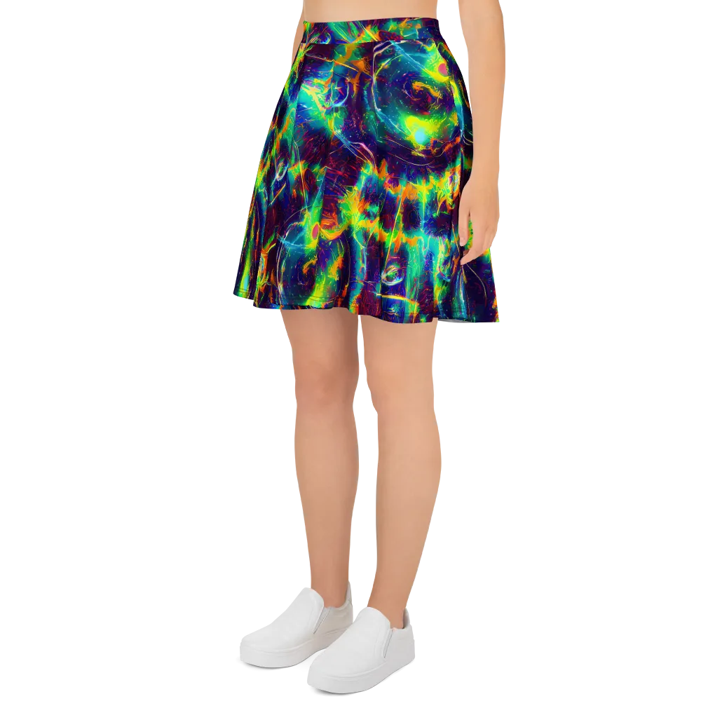 The Neon Paradox on Skater Skirt — Left