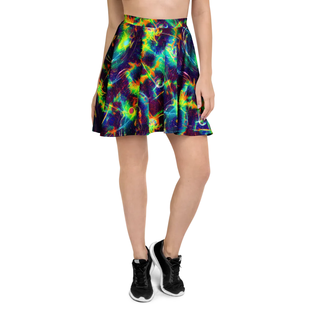 The Neon Paradox on Skater Skirt — Front