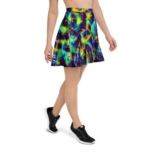 The Neon Paradox on a Skater Skirt