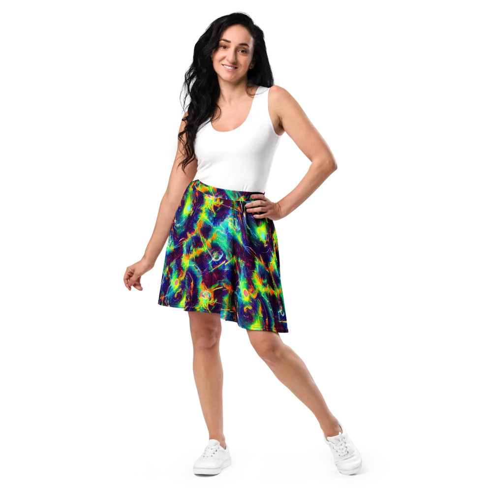 The Neon Paradox on Skater Skirt — Front