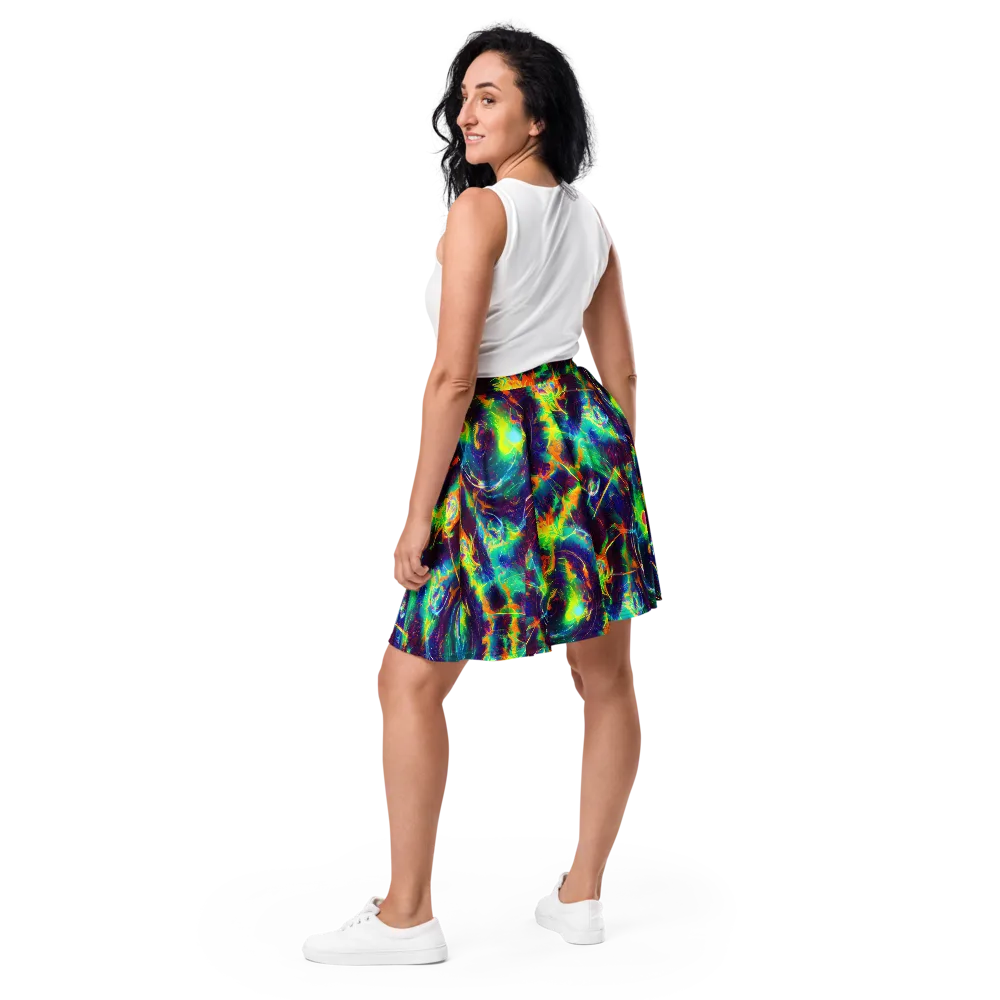 The Neon Paradox on Skater Skirt — Back