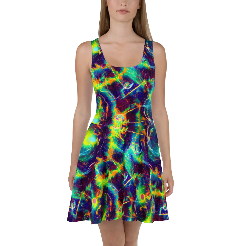 The Neon Paradox on Skater Dress — Front