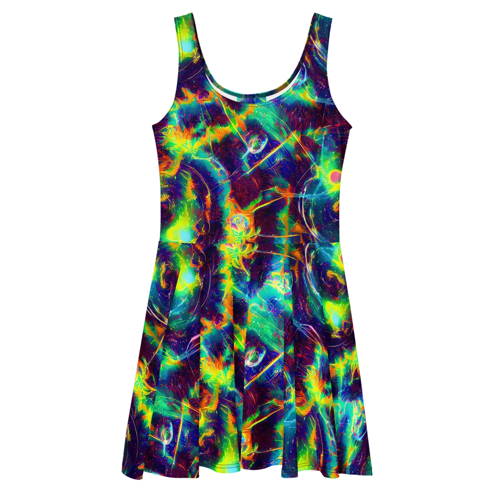 The Neon Paradox on Skater Dress — Front