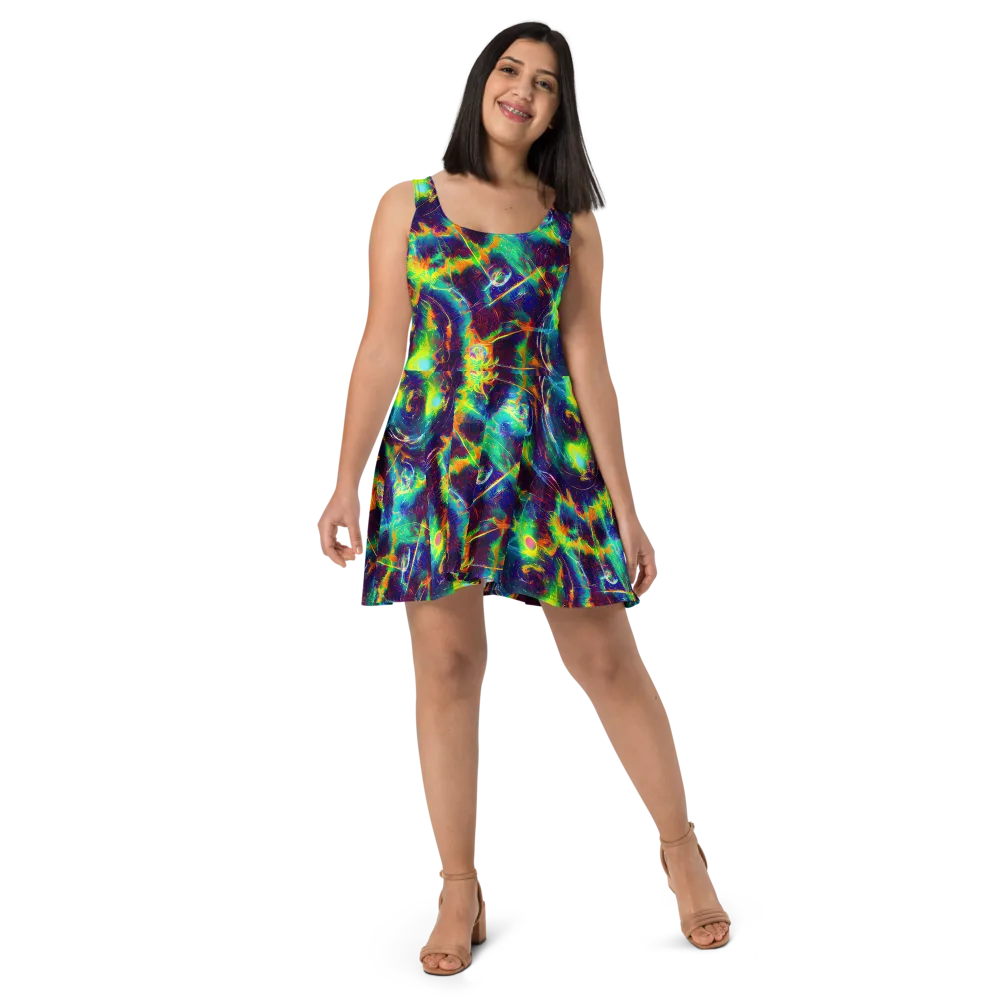 The Neon Paradox on Skater Dress — Front