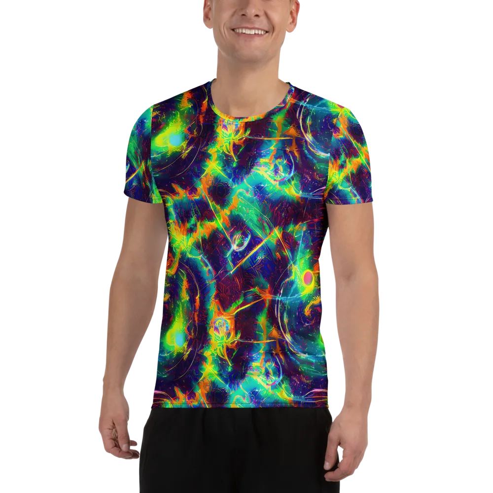 The Neon Paradox on Men's Athletic T-Shirt — Front