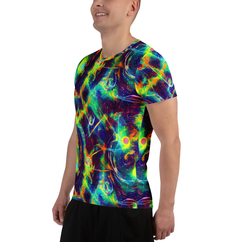 The Neon Paradox on Men's Athletic T-Shirt — Left