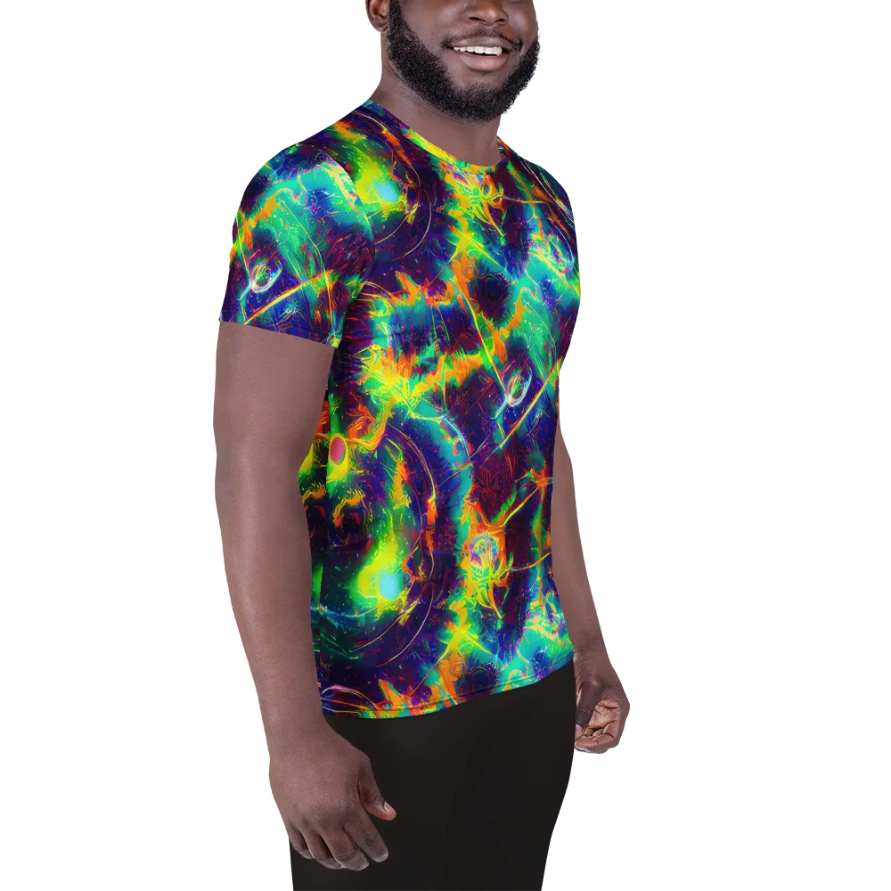 The Neon Paradox on Men's Athletic T-Shirt — Right