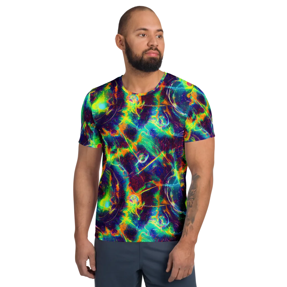 The Neon Paradox on Men's Athletic T-Shirt — Front