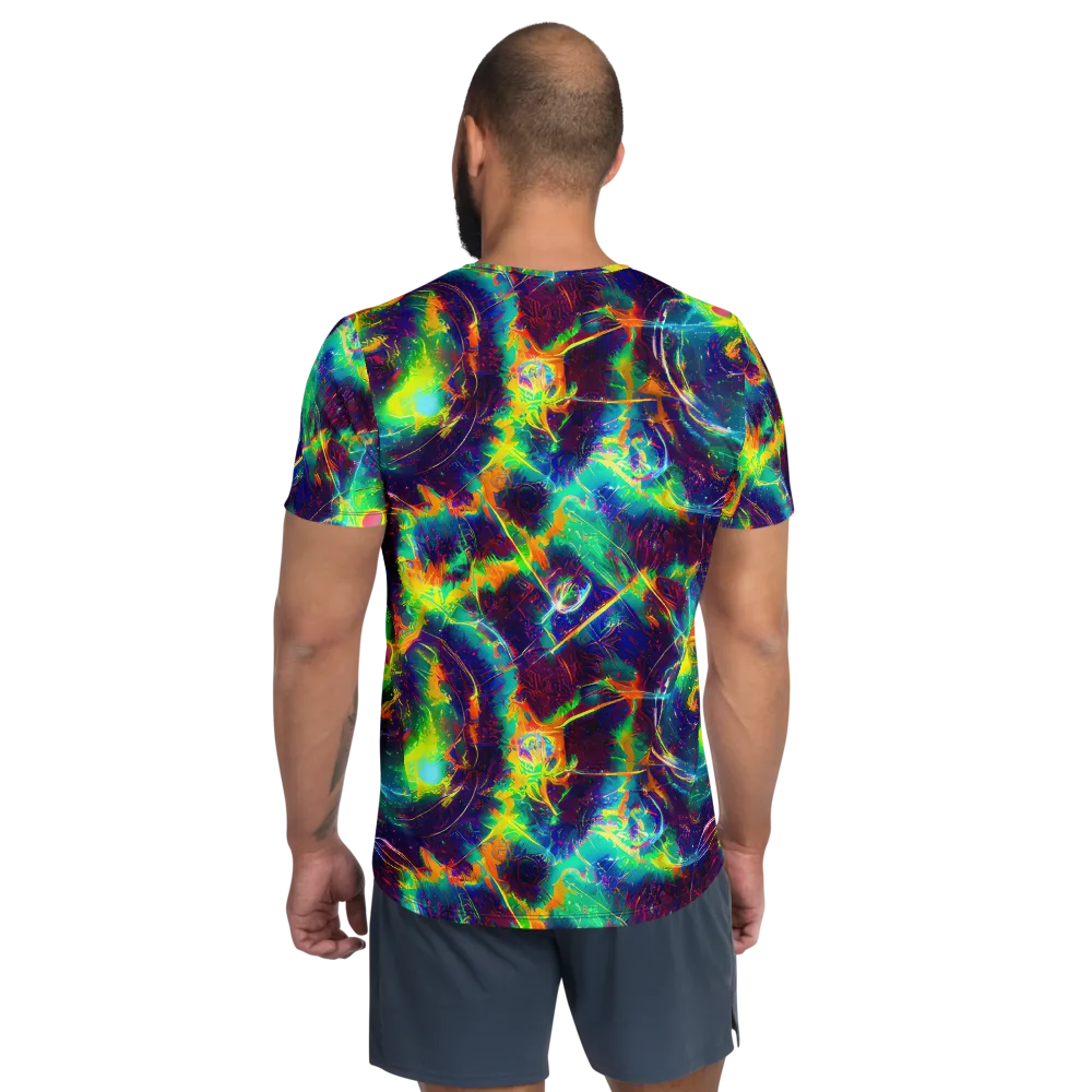 The Neon Paradox on Men's Athletic T-Shirt — Back