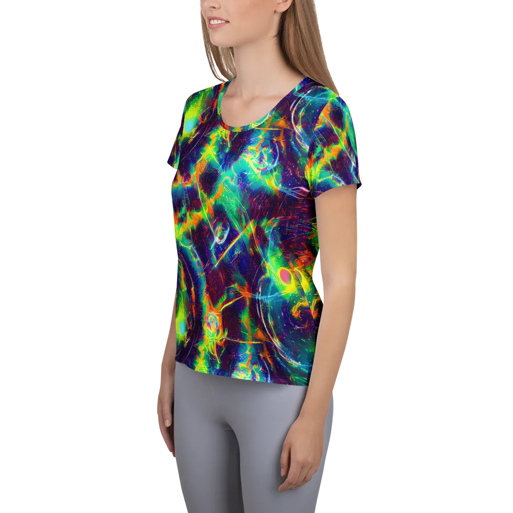The Neon Paradox on Women's Athletic T-Shirt — Left