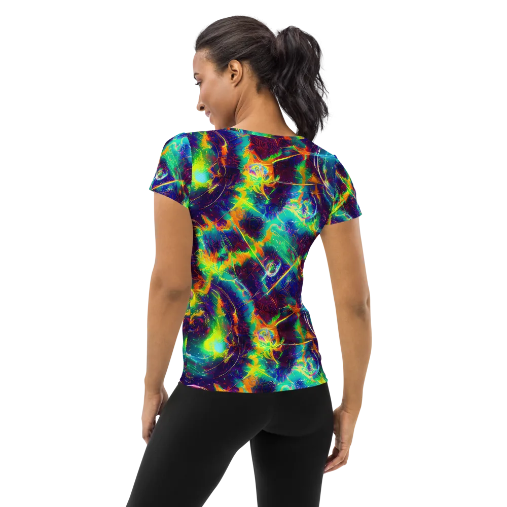 The Neon Paradox on Women's Athletic T-Shirt — Back