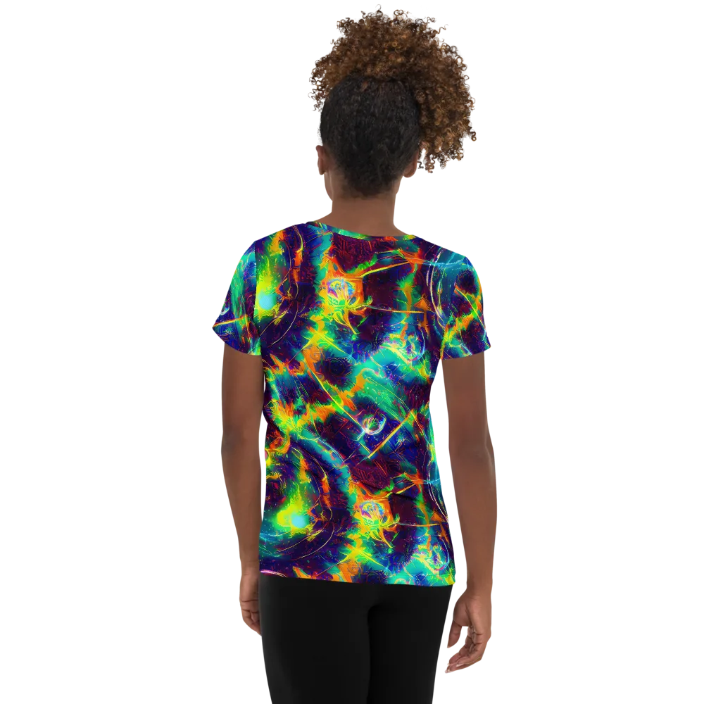 The Neon Paradox on Women's Athletic T-Shirt — Back