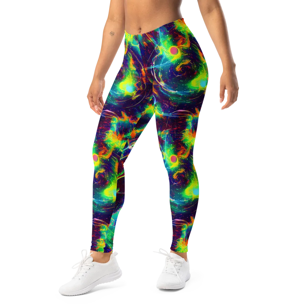 The Neon Paradox on Leggings — Left Front