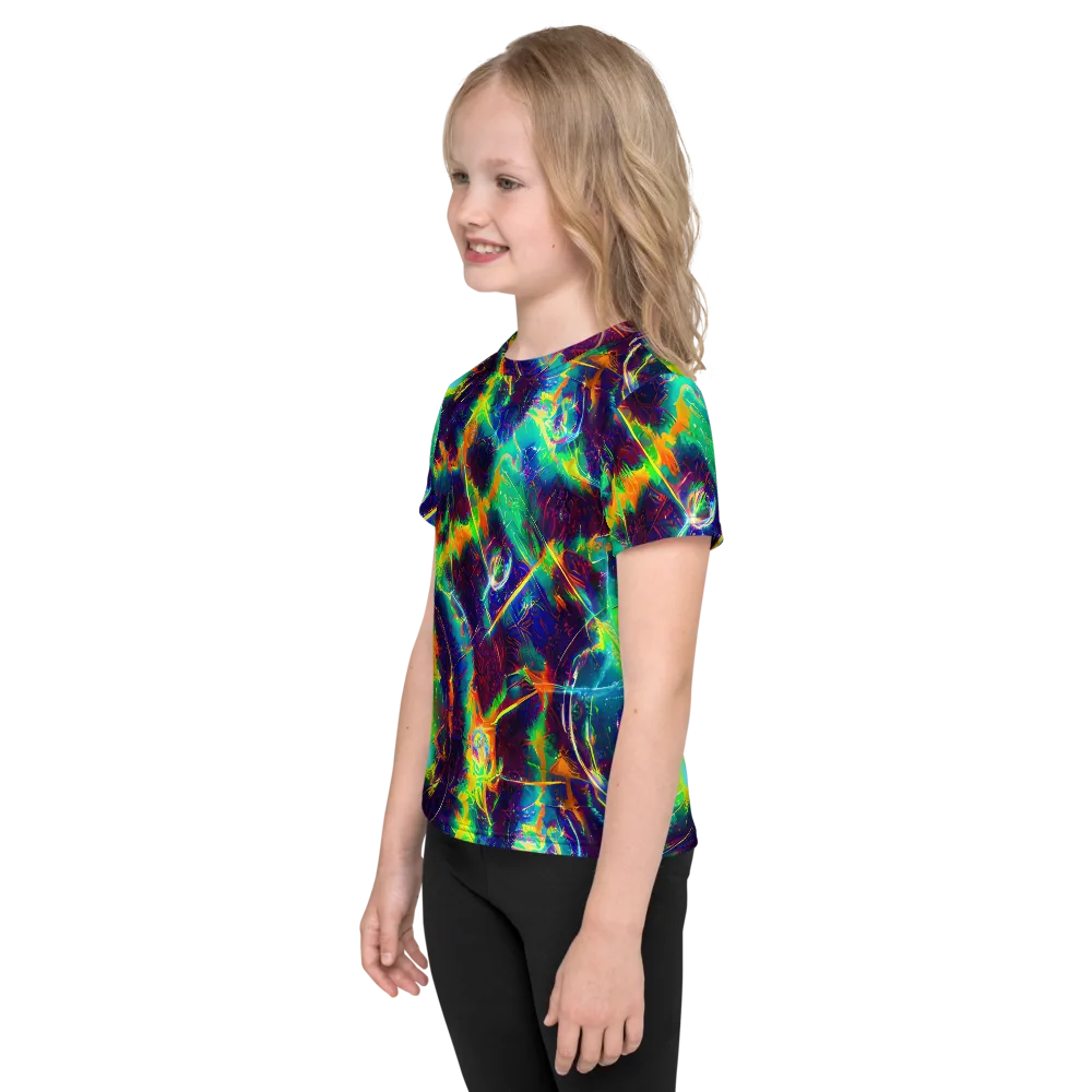 The Neon Paradox on Kids Crew Neck T-Shirt — Left