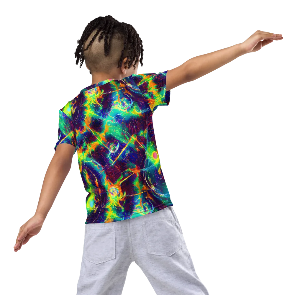 The Neon Paradox on Kids Crew Neck T-Shirt — Back