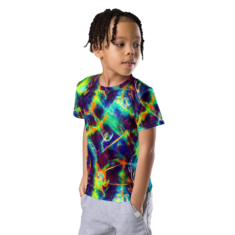The Neon Paradox on Kids Crew Neck T-Shirt — Left Front