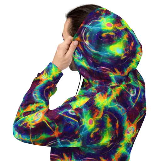The Neon Paradox on a Hoodie