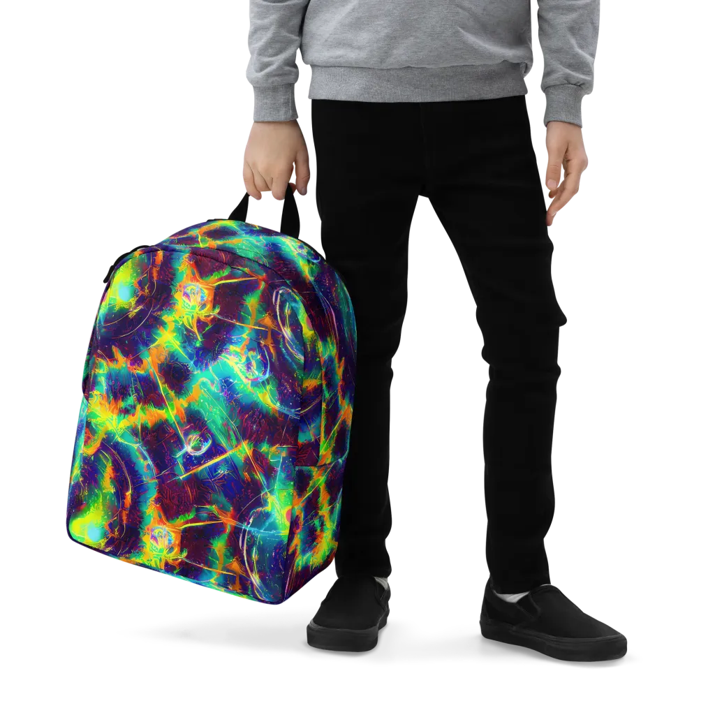 The Neon Paradox on Minimalist Backpack — Zoomed-in