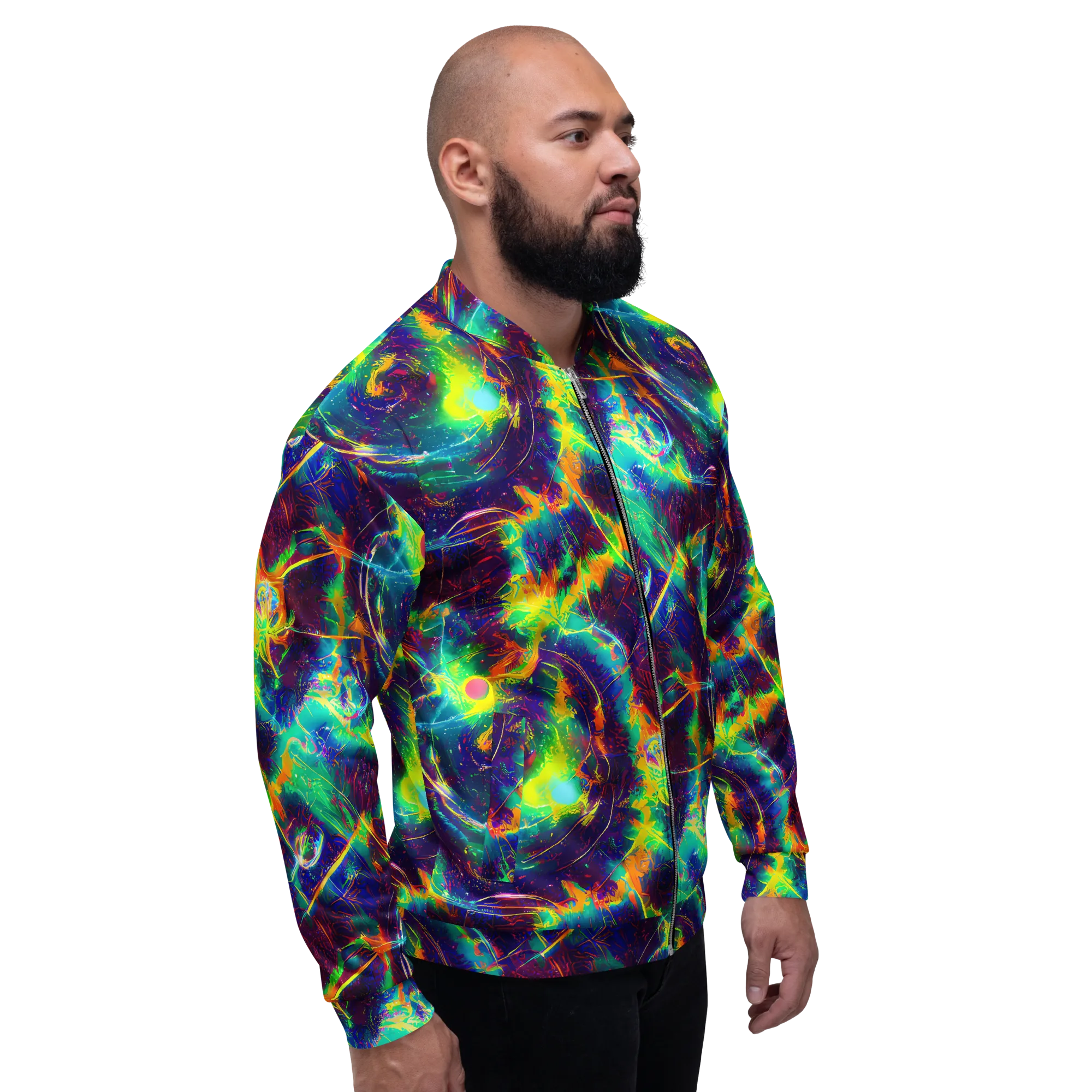 The Neon Paradox on Bomber Jacket — Right