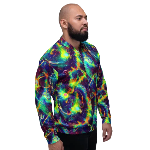 The Neon Paradox on a Bomber Jacket