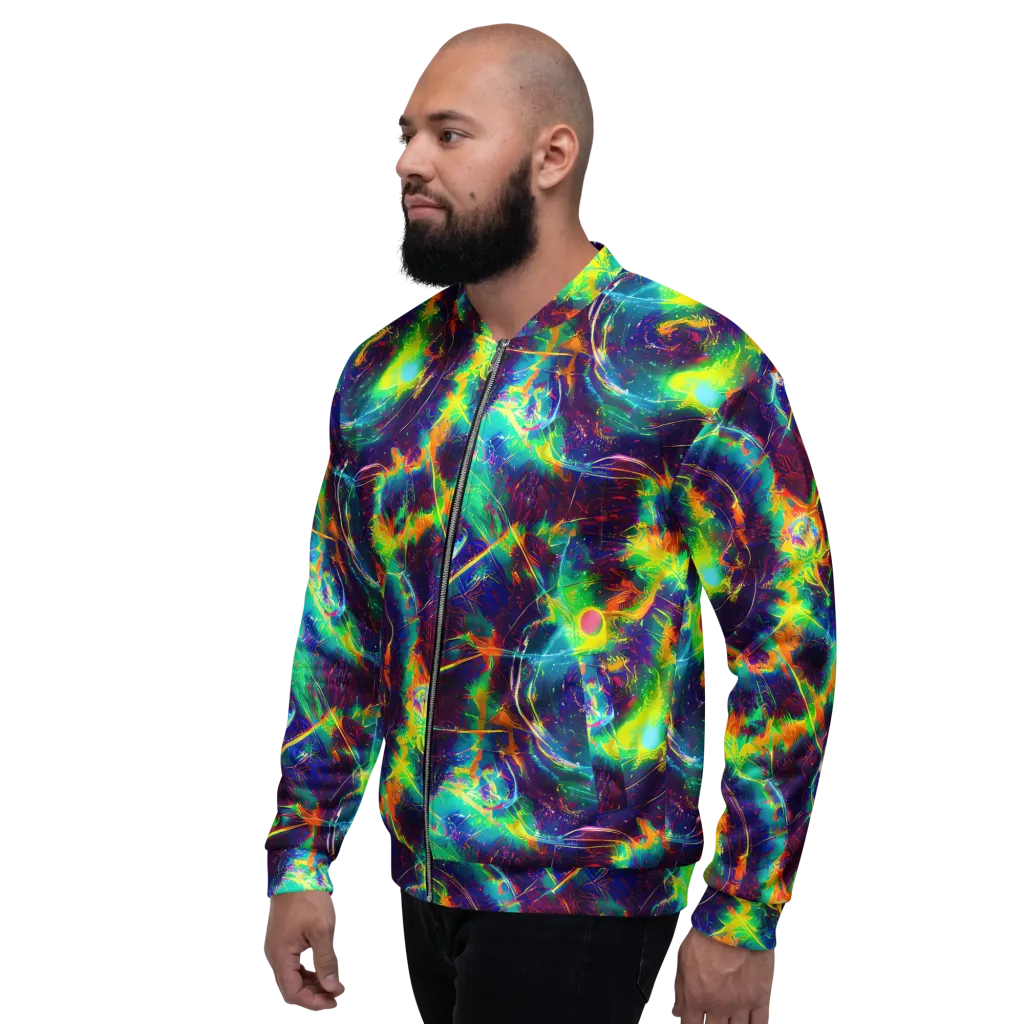 The Neon Paradox on Bomber Jacket — Left
