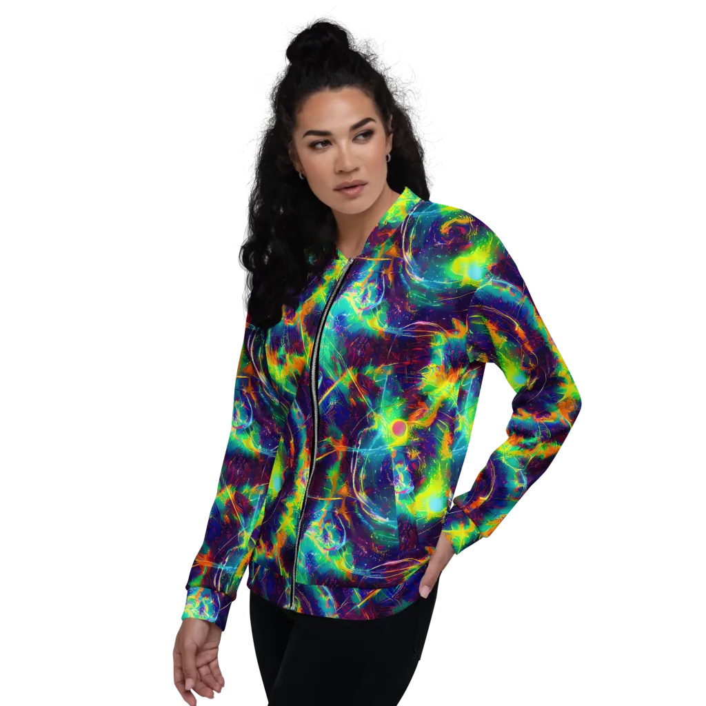 The Neon Paradox on Bomber Jacket — Left