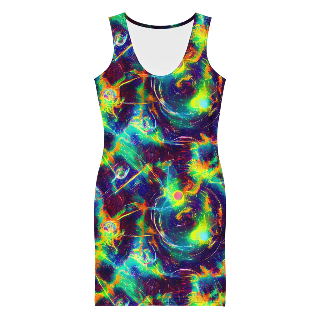 The Neon Paradox on Bodycon Dress — Front