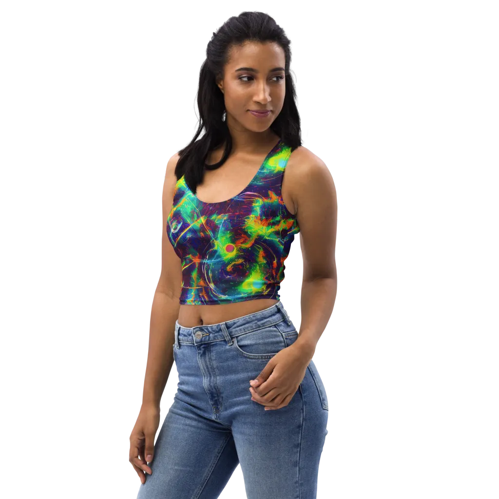 The Neon Paradox on Crop Top — Left Front