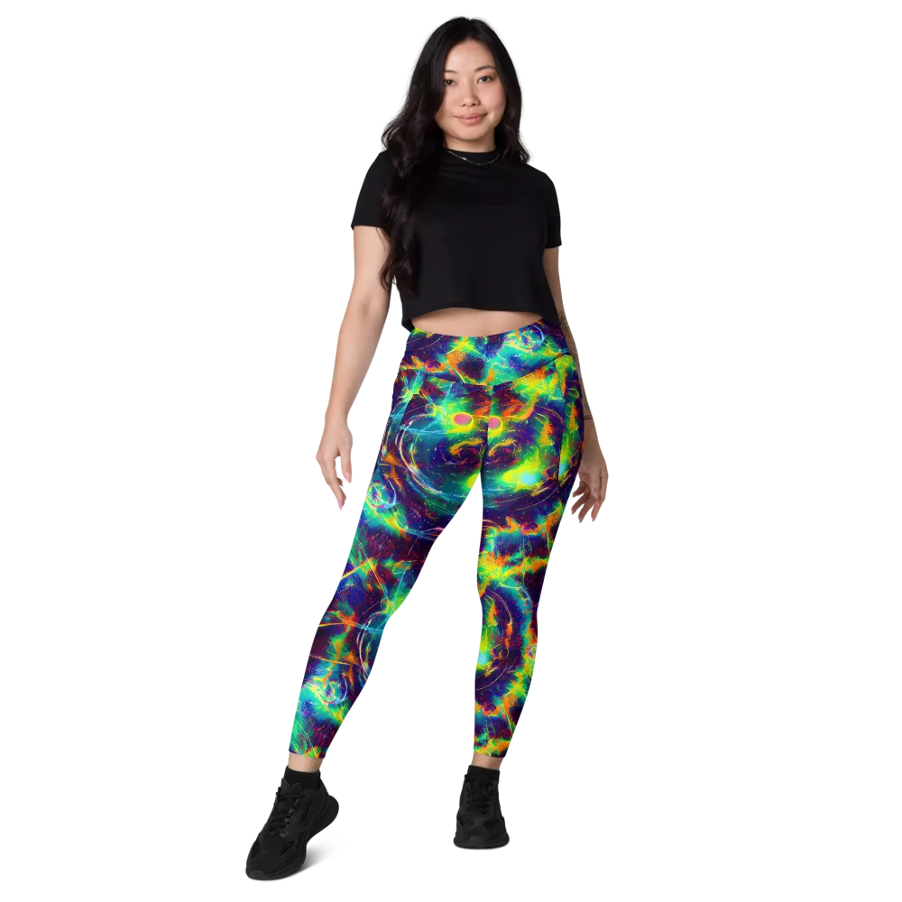 The Neon Paradox on Leggings with Pockets — Front