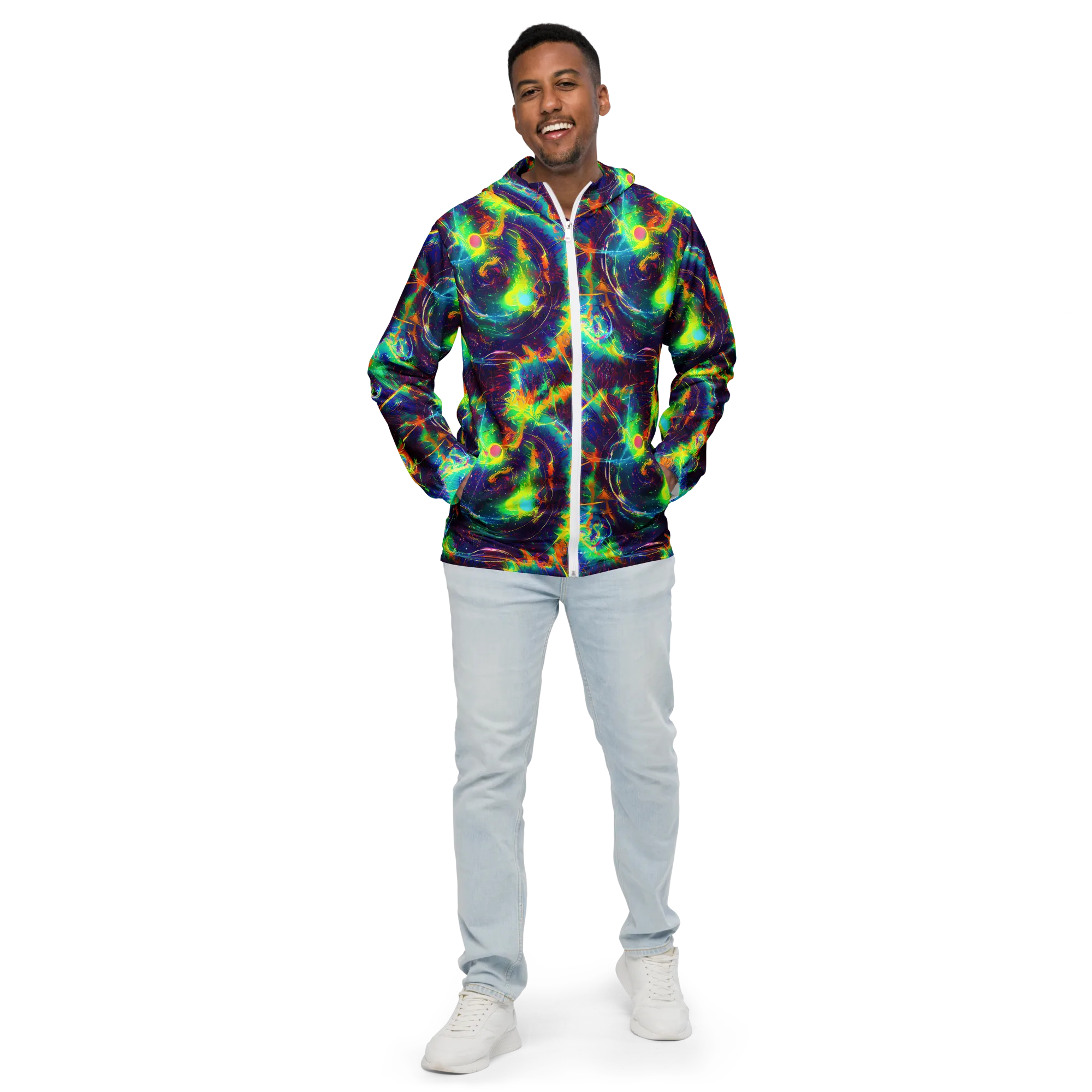 The Neon Paradox on Men's Windbreaker — Front