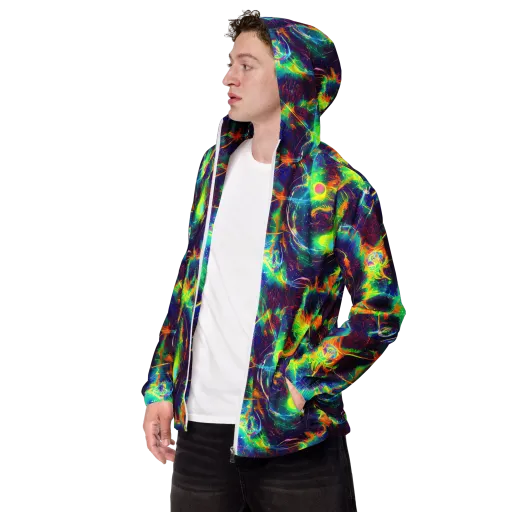 The Neon Paradox on a Men's Windbreaker