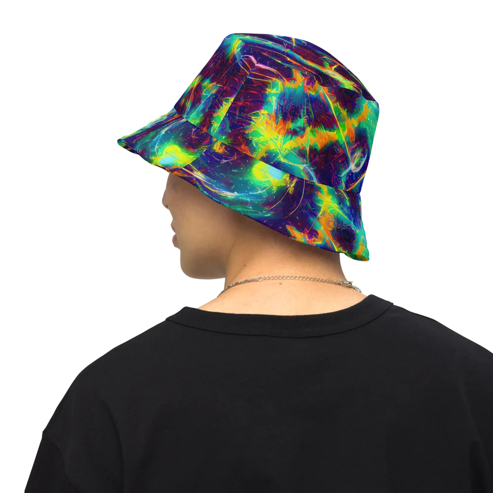 The Neon Paradox on Reversible Bucket Hat — Back Inside